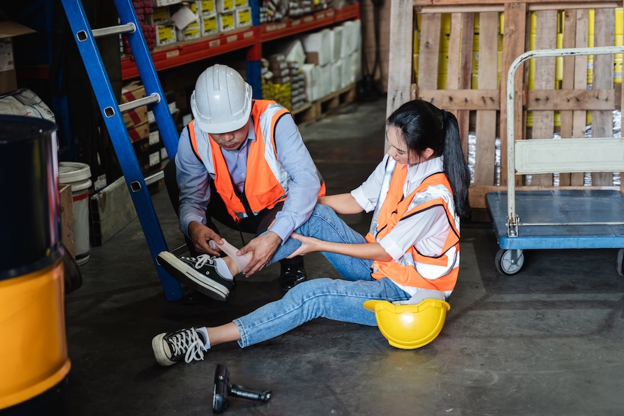 a female warehouse worker has an accident while wo 2026 01 09 00 26 48 utc