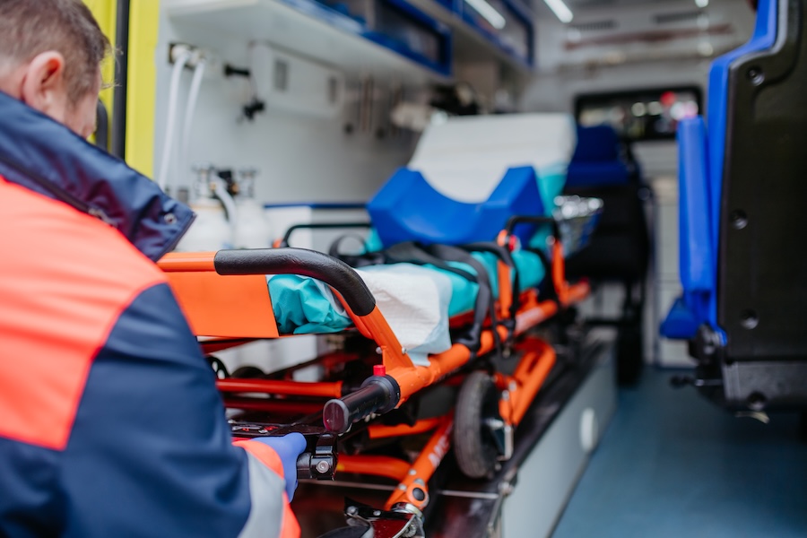 close up of empty stretcher inside ambulance vehic 2026 01 05 06 34 00 utc